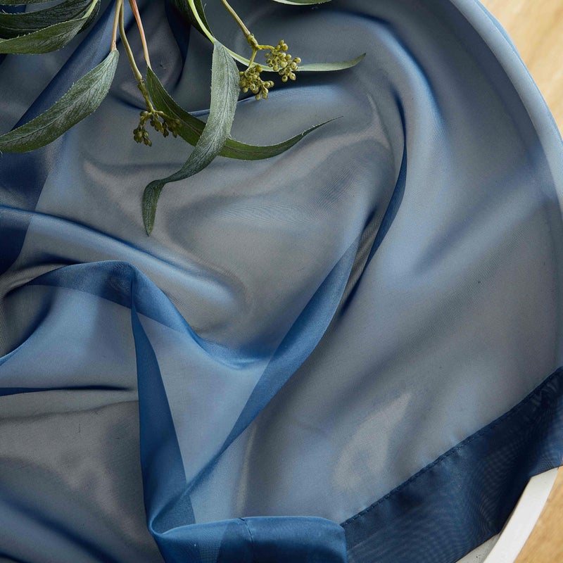 HLC.ME Navy Blue Sheer Voile Window Treatment Rod Pocket Curtain Panels for Bedroom, Kitchen, and Living Room (54 x 72 inches Long, Set of 2) - Image 5